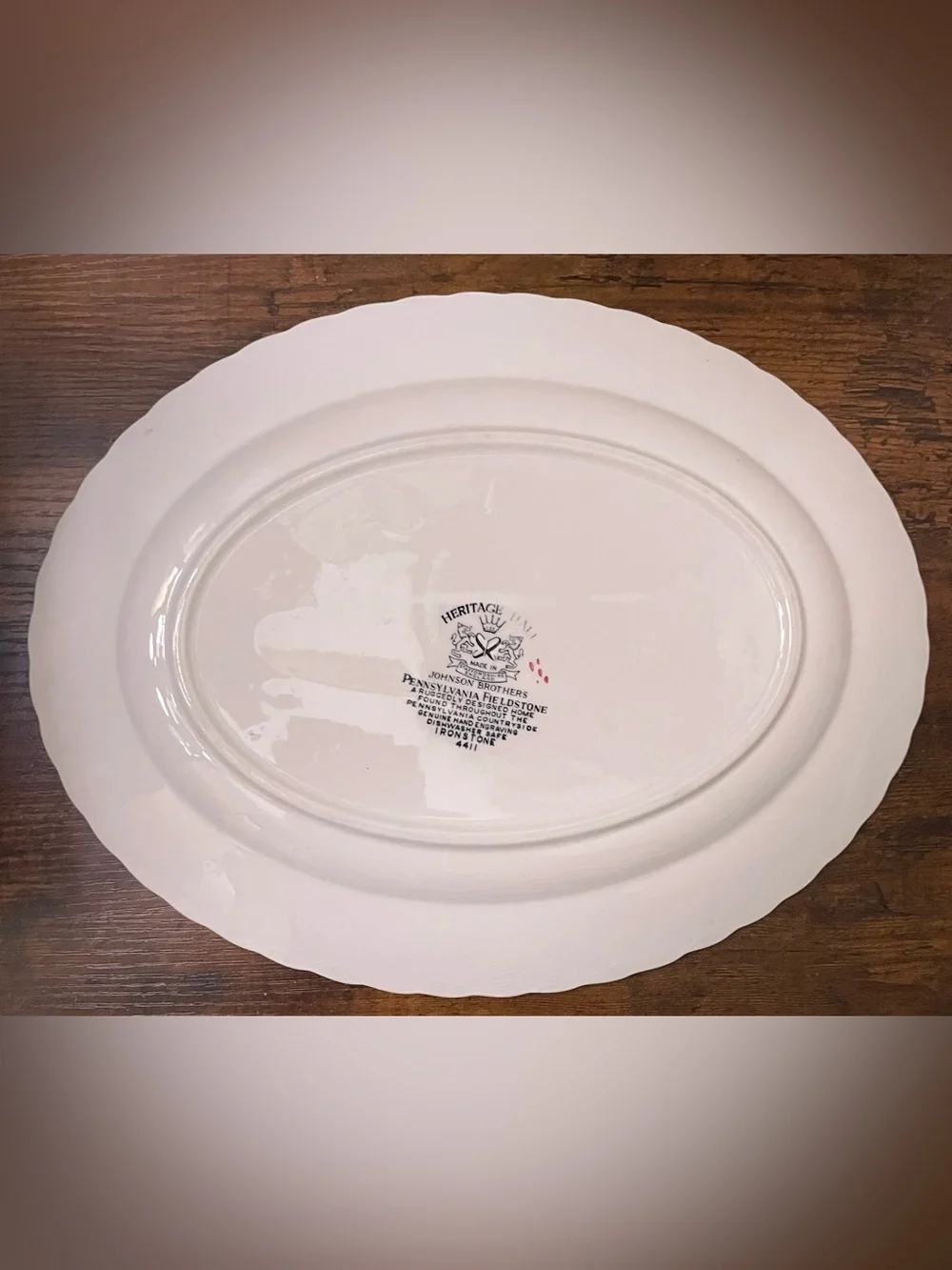 Johnson Brothers Heritage Hall Pennsylvania Fieldstone Oval Serving Platter 12